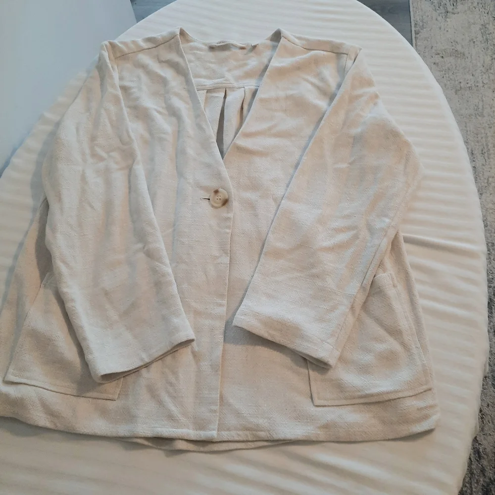 Soft Surroundings Beige Single Button Jacket Size XL